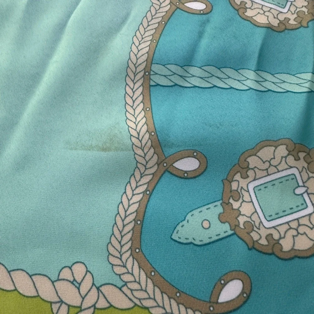 NWT Fattorseta Italy Satin Scarf Set 2 Pink Teal Nautical Equestrian Preppy Chic